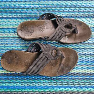 Merrell Lidia Women Strappy Flip Flop Sandals Size 7 Black Beach Thong Cushion